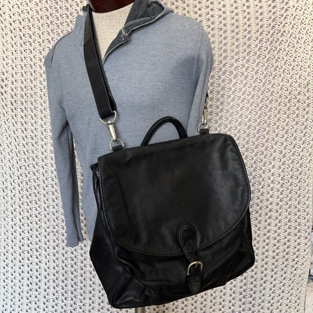 Kenneth Cole‎ Reaction Leather Messenger Bags Flap-Over Closure SZ 15X12 Black